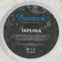 Тарелка пластиковая одноразовая, 19 см, круглая, плоская, цвет белый с золотой каёмкой Тарелка пластиковая одноразовая, 19 см, круглая, плоская, цвет белый с золотой каёмкой