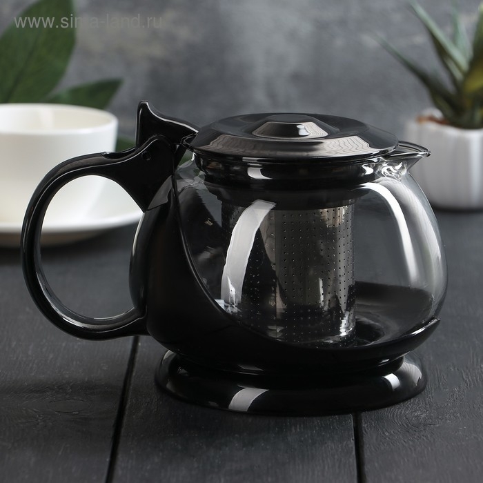 Чайник заварочный &laquo;Бетти&raquo;, 800 мл, с ситечком, цвет черный