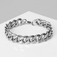 Браслет мужской &laquo;Цепь&raquo; классика, цвет серебро, 22 см