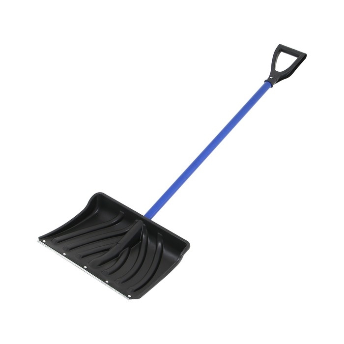 Лопата пластиковая, ковш 440 &times; 315 мм, с металлической планкой, черенок, &laquo;Крепыш&raquo;