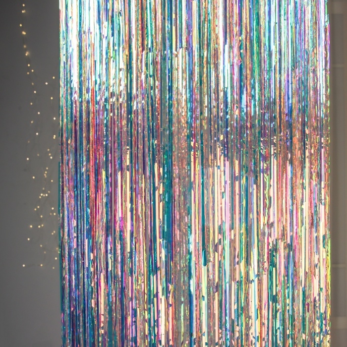 Дождик на подвесе "Праздничный отблеск" 40х145 см, перламутровый