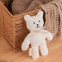 Мягкая игрушка &laquo;Мишка&raquo;, с бантиком, 17 см, цвет белый