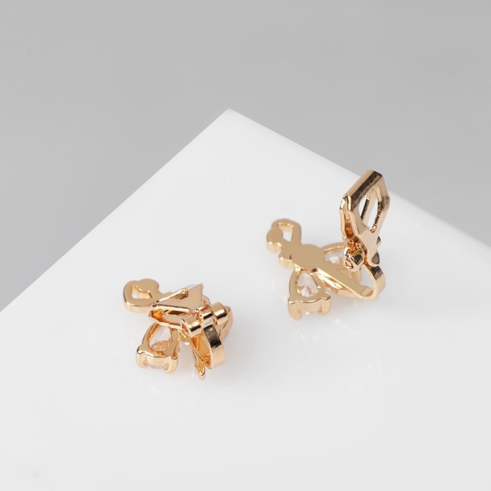 Клипсы &laquo;Балерина&raquo;, цвет белый в розовом золоте