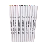 Набор маркеров, 12 цветов, двусторонние, пулевидный и скошенный наконечники