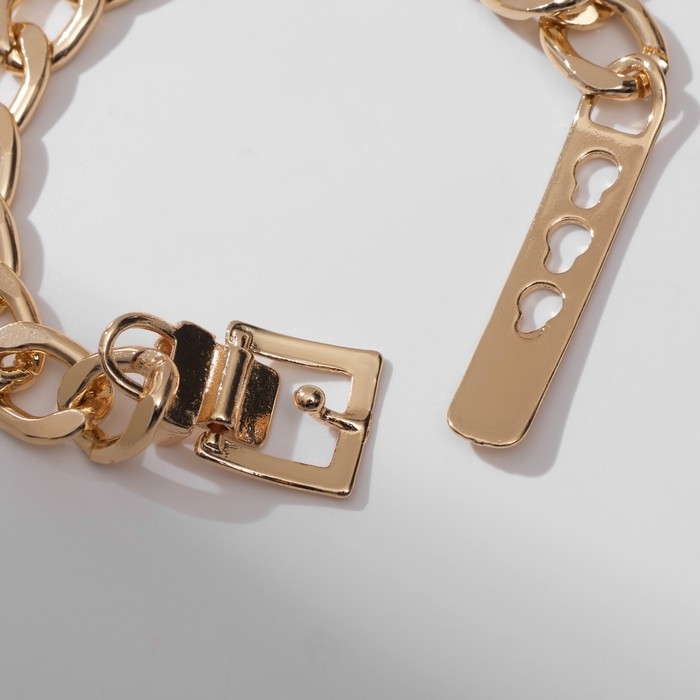 Браслет металл &laquo;Цепь&raquo; ремень, цвет золото, L=16 см