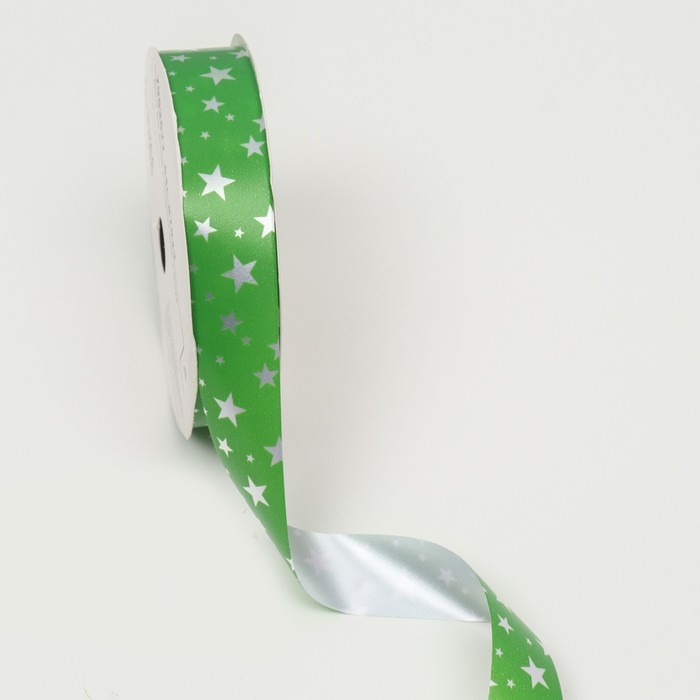 Новый год. Лента для декора и подарков, звезды, 2 см х 45 м