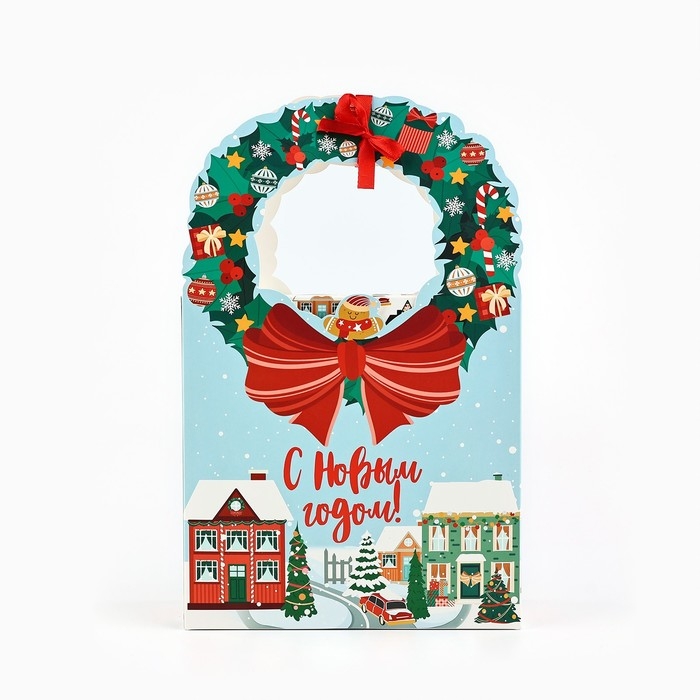 Коробка новогодняя складная &laquo;Новогодний город&raquo; 18.4 х 30.4 х 7.3 см, Новый год