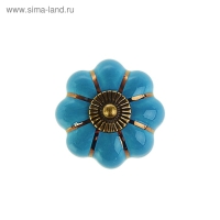 Ручка-кнопка Ceramics 001, керамическая, синяя Ручка-кнопка Ceramics 001, керамическая, синяя
