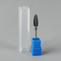 Фреза керамическая для маникюра &laquo;Кукуруза&raquo;, средняя нарезка, 6 &times; 15 мм, в пластиковом футляре, цвет чёрный