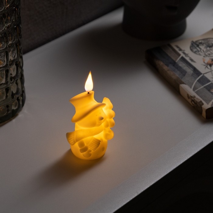 Светодиодная фигура «Снеговик» 7 × 12.5 × 5.5 см, пластик, батарейки AG13х3 (в комплекте), свечение тёплое белое Светодиодная фигура «Снеговик» 7 × 12.5 × 5.5 см, пластик, батарейки AG13х3 (в комплекте), свечение тёплое белое