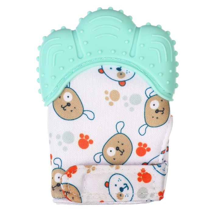 Прорезыватель-рукавичка &laquo;Собачки&raquo;, цвет мятный, Крошка Я