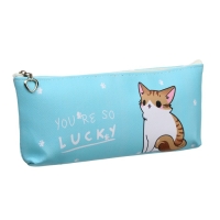 Пенал школьный на молнии "Котик", МИКС