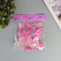 Магнит пластик светится в темноте "Розовые бабочки" двойные крылья набор 12 шт Магнит пластик светится в темноте "Розовые бабочки" двойные крылья набор 12 шт