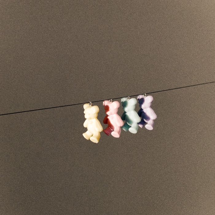 Бусина &laquo;Мишка&raquo; 3,4&times;2,4&times;1 см, (набор 10 шт.), цвет светло-жёлтый