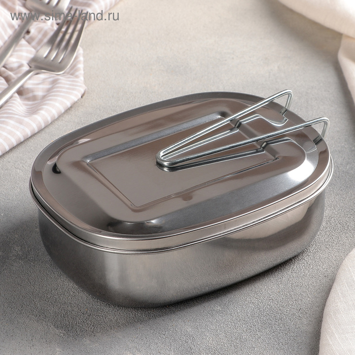 Контейнер для еды из нержавеющей стали с держателем, 17&times;13,5 см