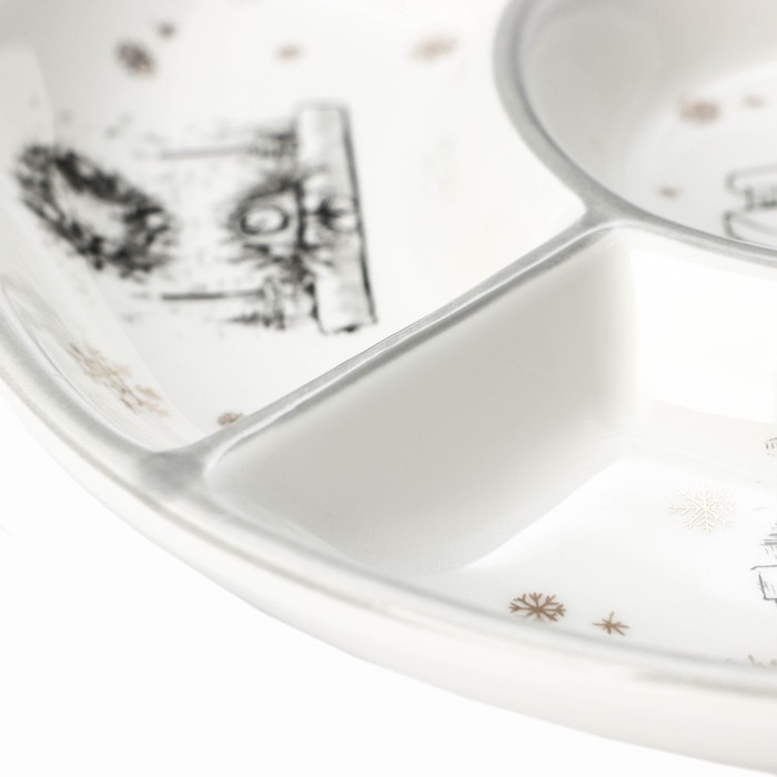 Менажница 5 ячеек Доляна &laquo;Хюгге&raquo;, d=25,5 см, цвет белый