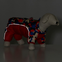 Комбинезон принтованный с замком на спине, размер 16 (ДС 28 см, ОГ  34 см, ОШ 44 см), красный 696823