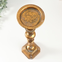 Подсвечник металл на 1 свечу "Фауст" состаренная бронза 11х11х48,5 см