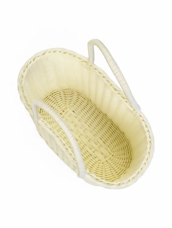 Корзина пластик 37 х 20,5 х 36 см, ручка17 см, белый