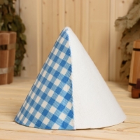 Шапка для бани "Клетка голубая" принт Шапка для бани "Клетка голубая" принт