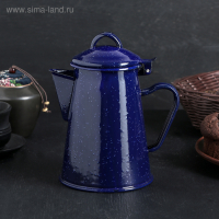 Кофейник эмалированный &laquo;Синий мрамор&raquo;, 800 мл, 14&times;11,5&times;18 см, цвет синий