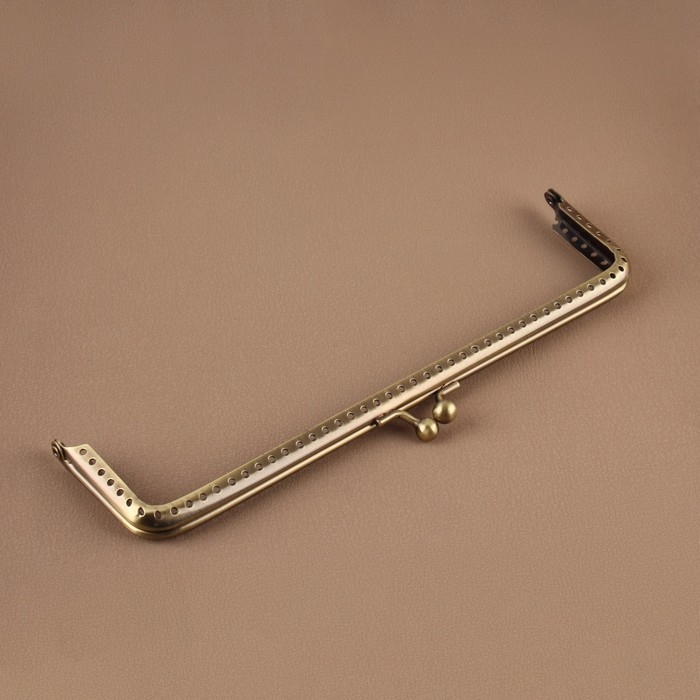 Фермуар пришивной «Прямоугольник», 20 × 6 см, цвет бронзовый Фермуар пришивной «Прямоугольник», 20 × 6 см, цвет бронзовый