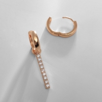 Серьги со стразами XUPING открытие, цвет белый в розовом золоте Серьги со стразами XUPING открытие, цвет белый в розовом золоте