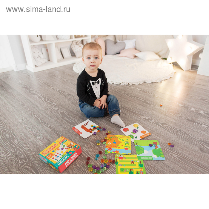 Мозаика с камешками &laquo;Марблс. Весёлые задания&raquo;, карточки, по методике Монтессори