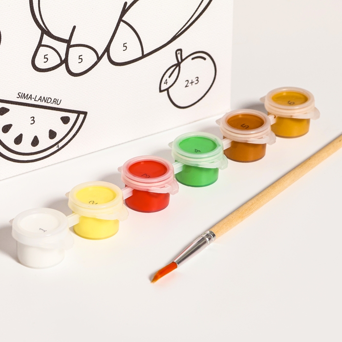 Картина по номерам для детей &laquo;Капибара и фрукты&raquo;, 21 х 15 см