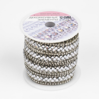 Стразы термоклеевые &laquo;Ромбы&raquo;, ширина - 13 мм, 4,5 &plusmn; 0,5 м, цвет серебряный