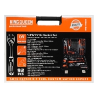 Набор инструментов универсальный KINGQUEEN WIB-70002, 72 зуба, 1/2 1/4", 92 предмета Набор инструментов универсальный KINGQUEEN WIB-70002, 72 зуба, 1/2 1/4", 92 предмета