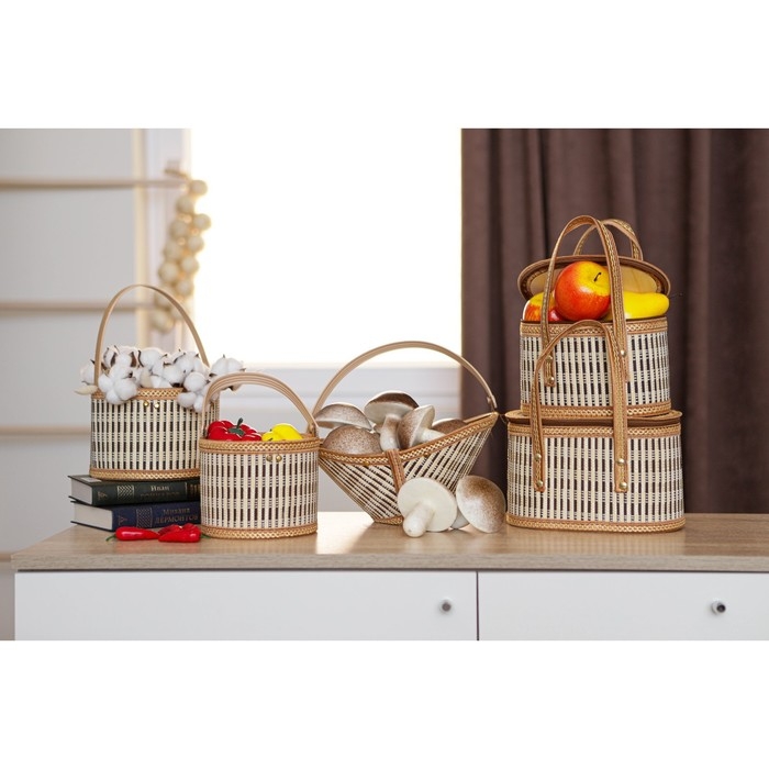 Корзина для хранения Доляна Nature, 18&times;18&times;12, бамбук