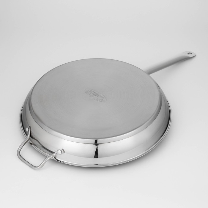 Сковорода &laquo;Общепит&raquo;, d=40 см, толщина стенок 0,8 мм, дно 3,5 мм, с теплораспределительным слоем, индукция