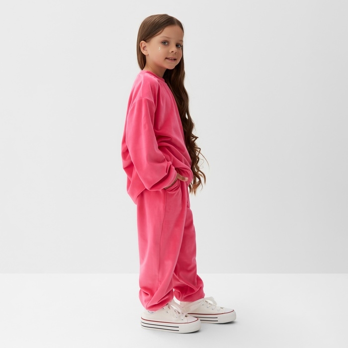 Костюм детский (свитшот, брюки) KAFTAN Plushy р.34 (122-128), фуксия Костюм детский (свитшот, брюки) KAFTAN Plushy р.34 (122-128), фуксия