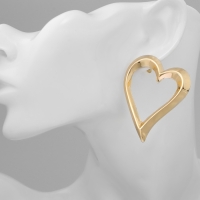 Серьги металл «Сердца» трафарет, контур, цвет золото Серьги металл «Сердца» трафарет, контур, цвет золото