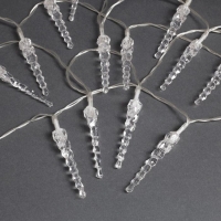 Гирлянда &laquo;Нить&raquo; 3 м с насадками &laquo;Сосульки 7,5 см&raquo;, IP20, прозрачная нить, 20 LED, свечение мульти (RG/RB), мигание, USB