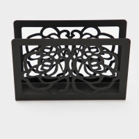 Салфетница Доляна «Цветы», 15×4×10 см, цвет чёрный Салфетница Доляна «Цветы», 15×4×10 см, цвет чёрный