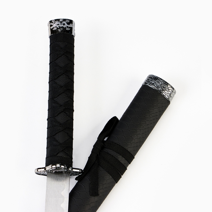 Сувенирное оружие &laquo;Катана&raquo;, без подставки, чёрные ножны под змеиную кожу, матовый  70 см