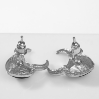 Серьги эмаль &laquo;Дьяволёнок&raquo; сердце, цвет чёрный в серебре