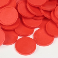 Фишки для настольных игр, лото, d-2 см, набор 100 шт, красные Фишки для настольных игр, лото, d-2 см, набор 100 шт, красные