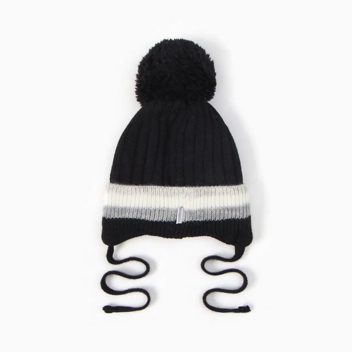 Шапка детская, цвет черный, размер 50-52