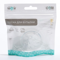 Соска на бутылочку, антиколиковая, от 0 мес., M&B Natural, широкое горло, медленный поток, &Oslash;50 мм.