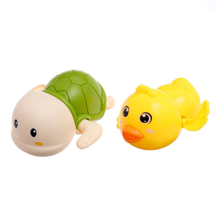Набор для купания в ванной &laquo;Заводные игрушки: Утёнок и черепашка&raquo;, 2 шт., МИКС