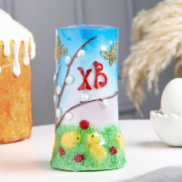 Свеча-цилиндр "Пасхальное утро", 8х13,5 см, 350 гр, микс Свеча-цилиндр "Пасхальное утро", 8х13,5 см, 350 гр, микс