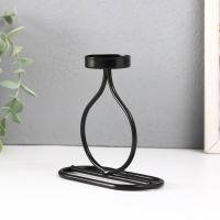 Подсвечник металл на 1 свечу "Бутылочка" d=4 см чёрный 11х6х11,5 см