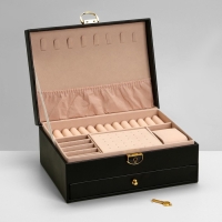 Подставка для украшений «Шкатулка» 2 яруса, 17×23×10 см, цвет чёрный Подставка для украшений «Шкатулка» 2 яруса, 17×23×10 см, цвет чёрный