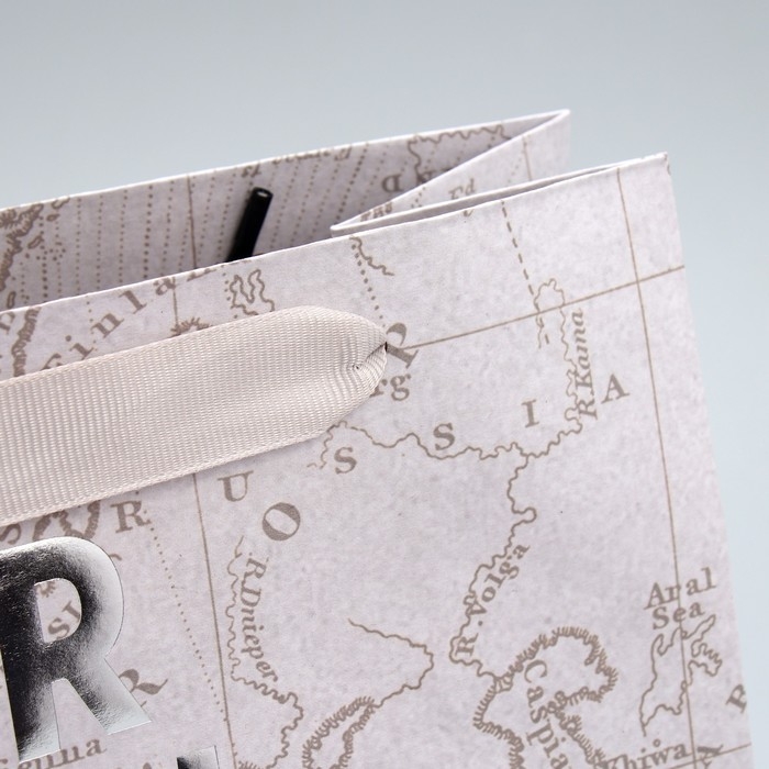 Пакет подарочный крафтовый квадратный, упаковка, &laquo;Весь мир твой&raquo;, 22 х 22 х 11 см