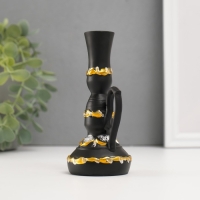 Подсвечник полистоун "Лампа с цветущим узором" d-2 см, чёрный 6х6х13 см Подсвечник полистоун "Лампа с цветущим узором" d-2 см, чёрный 6х6х13 см