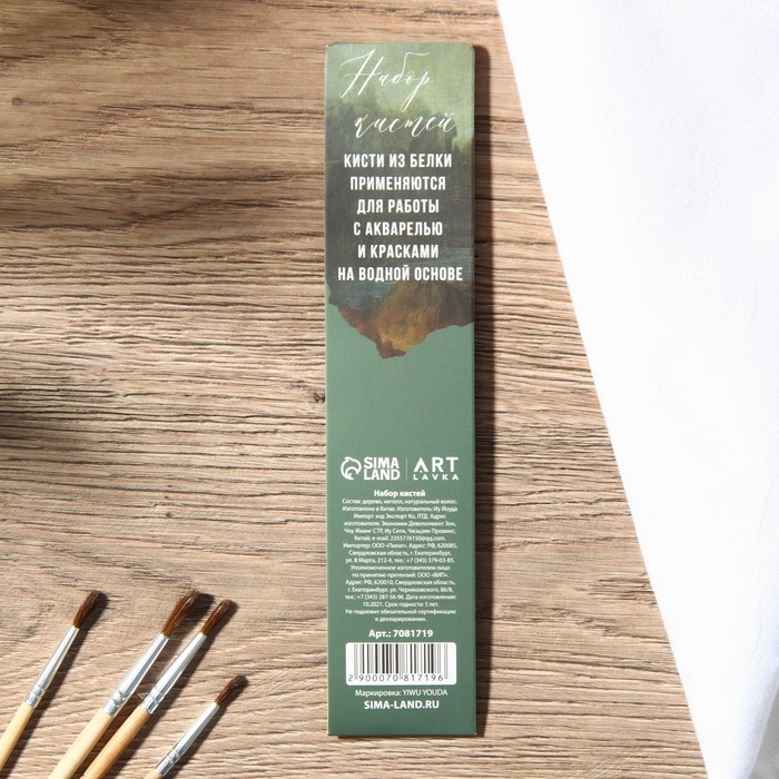 Кисть для рисования набор 4 шт. белка &laquo;TRUE ART&raquo; № 1, 2, 3, 4