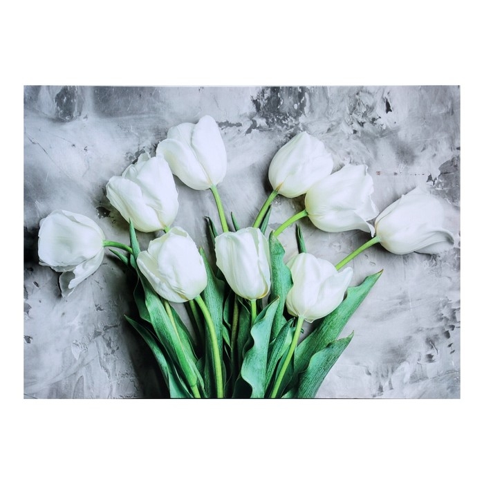 Картина на холсте Картина на холсте "Белые тюльпаны" 50*70 см